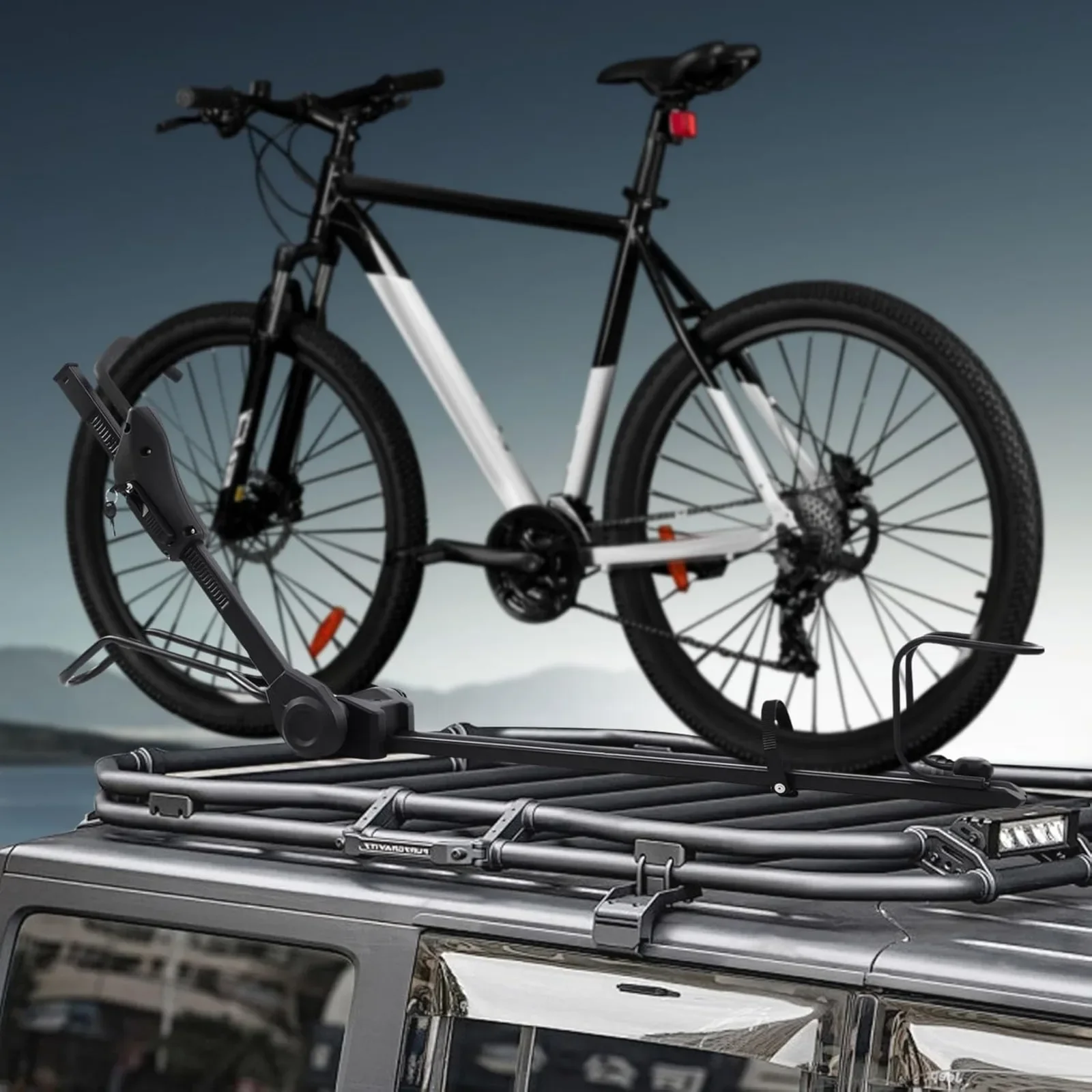 

Bike Rack, Adjustable Self-assembling Upright Bicycle Bracket Universal Roof Assembly Roof for Cars, SUVs, MPVs, Etc