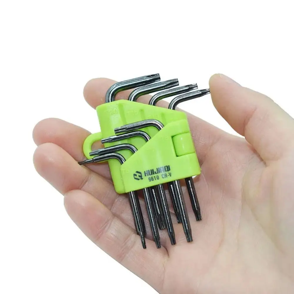 

T5 T7 T8 T9 T15 T20 Набор шестигранных ключей Torx Портативный зеленый шестигранный ключ Высокая твердость Легко носить с собой Мини-отвертка Torx Ручные инструменты