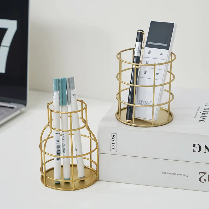 

Держатель для кистей для макияжа в скандинавском стиле — золотой железный косметический органайзер для кистей, инструментов для макияжа и ручек, металлическое хранилище в скандинавском стиле