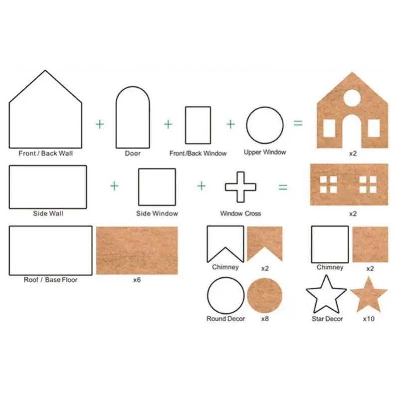 Gingerbread House Cookie Cutter Set Stainless Steel Biscuit Cutter Baking Tool Kitchen Bakeware for Home Christmas