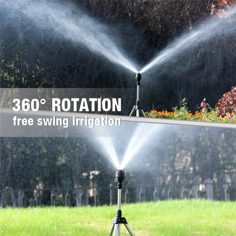 

Rotating Tripod Sprinkler 360 Degree Automatic Rotating Silver For Area Yard Garden Lawn