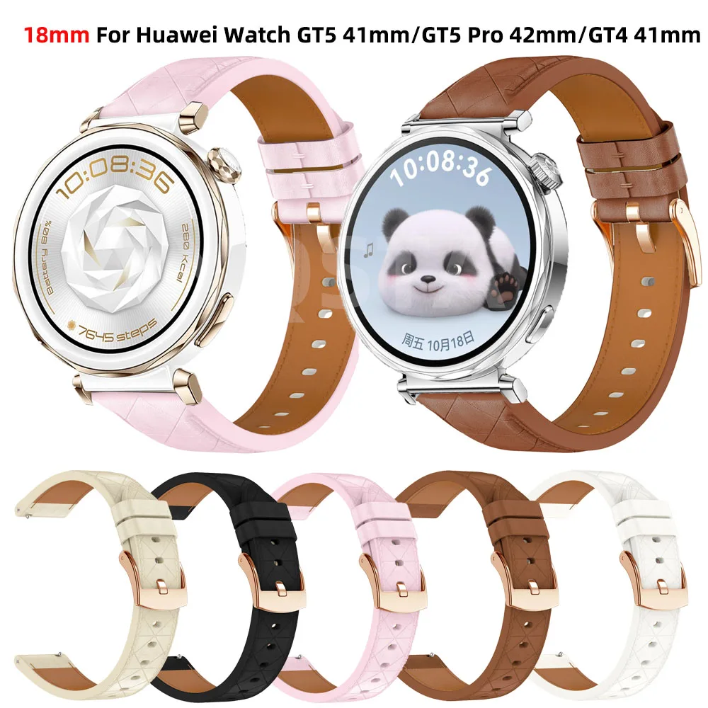

Женский ремешок 18 мм для Huawei Watch GT5 41 мм GT 5 Pro 42 мм, спортивный сменный ремешок для Huawei Watch GT 4 41 мм, дышащий браслет