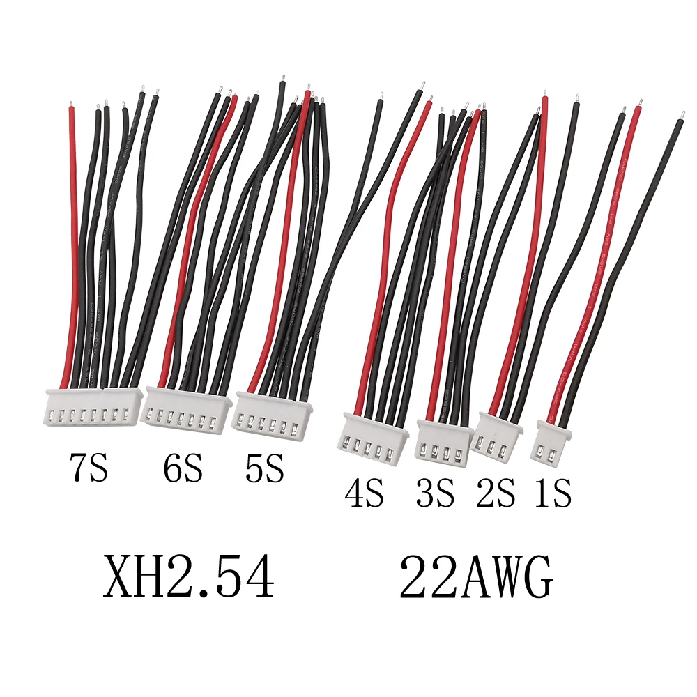 5 pz JST XH 2.54mm presa femmina Lipo batteria bilanciamento filo estensione connettore spina caricabatterie 22AWG cavo in Silicone 1/2/3/4/5/6/7 S