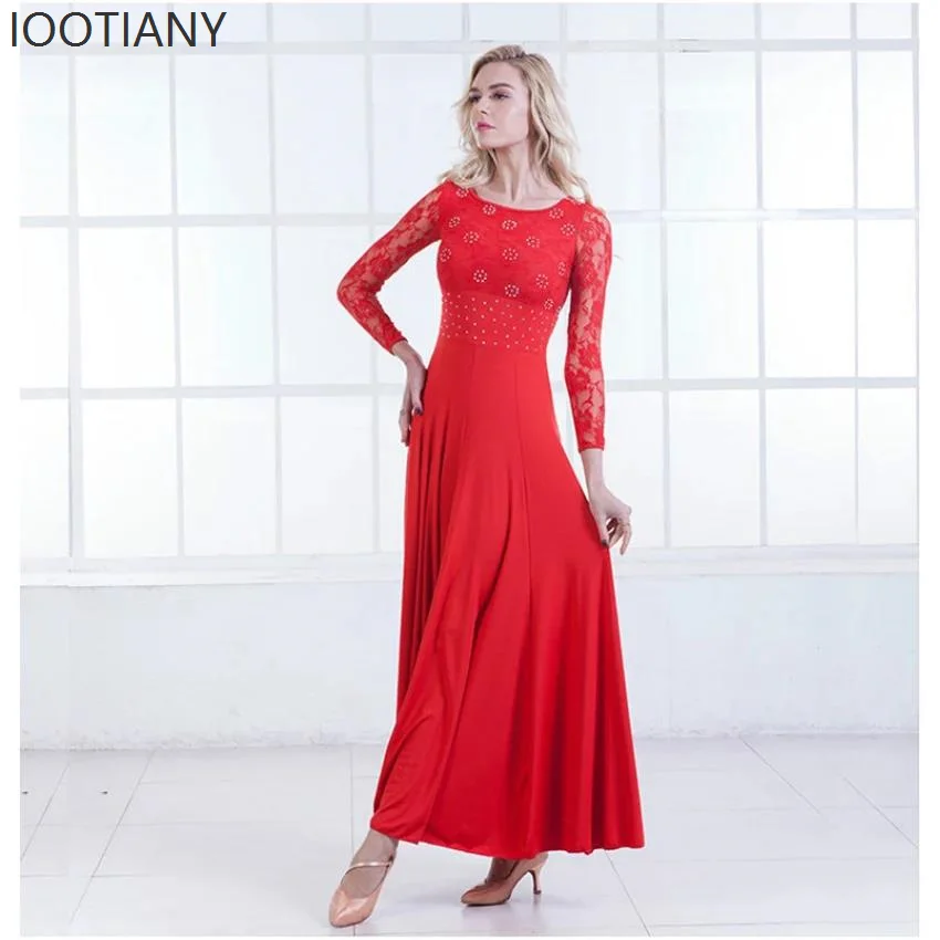 새로운 현대 댄스 스커트 국가 표준 댄스 의상 국가 표준 댄스 스커트 왈츠 댄스 드레스 무대 공연 의상