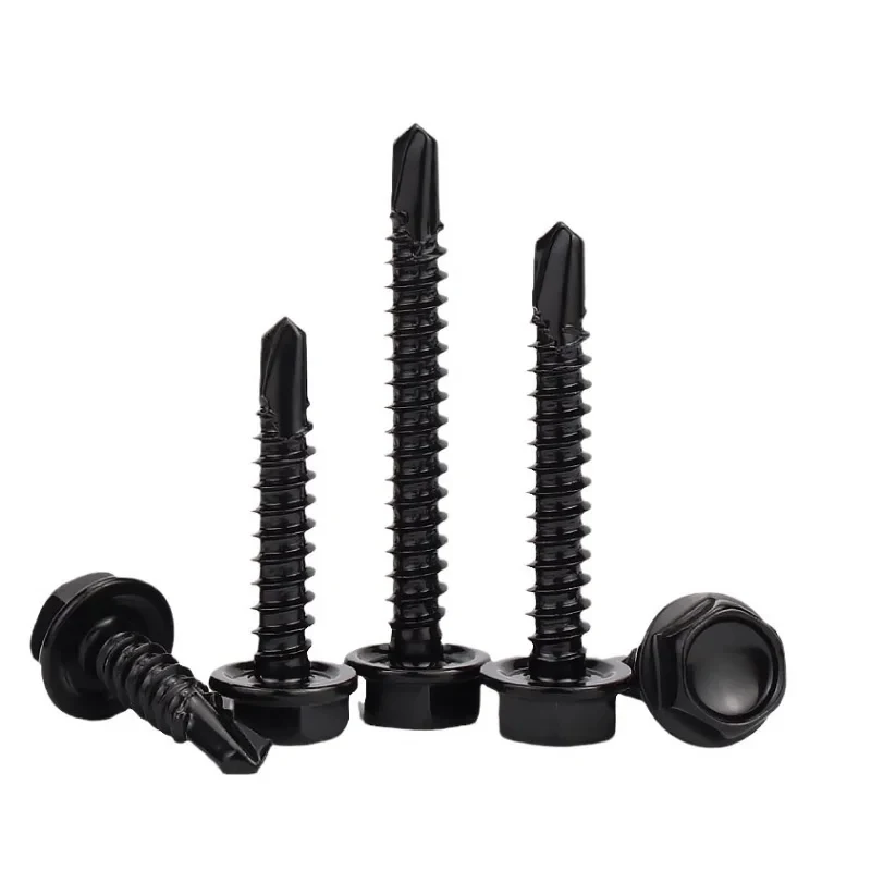 

M4.2 M4.8 M5.5 M6.3 Black 410 Stainless Steel Hex Head Self Drilling Screws Drill Tail TEK Screws for Metal Roofing Steel Framin