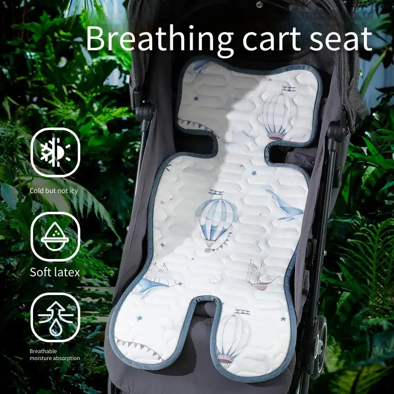 

Hypoallergenic Baby Stroller Cooler Pad Ice Silk Car Seat Mat for Summer Lightweight & Ventilated Infant Pram Liner 0-3 years