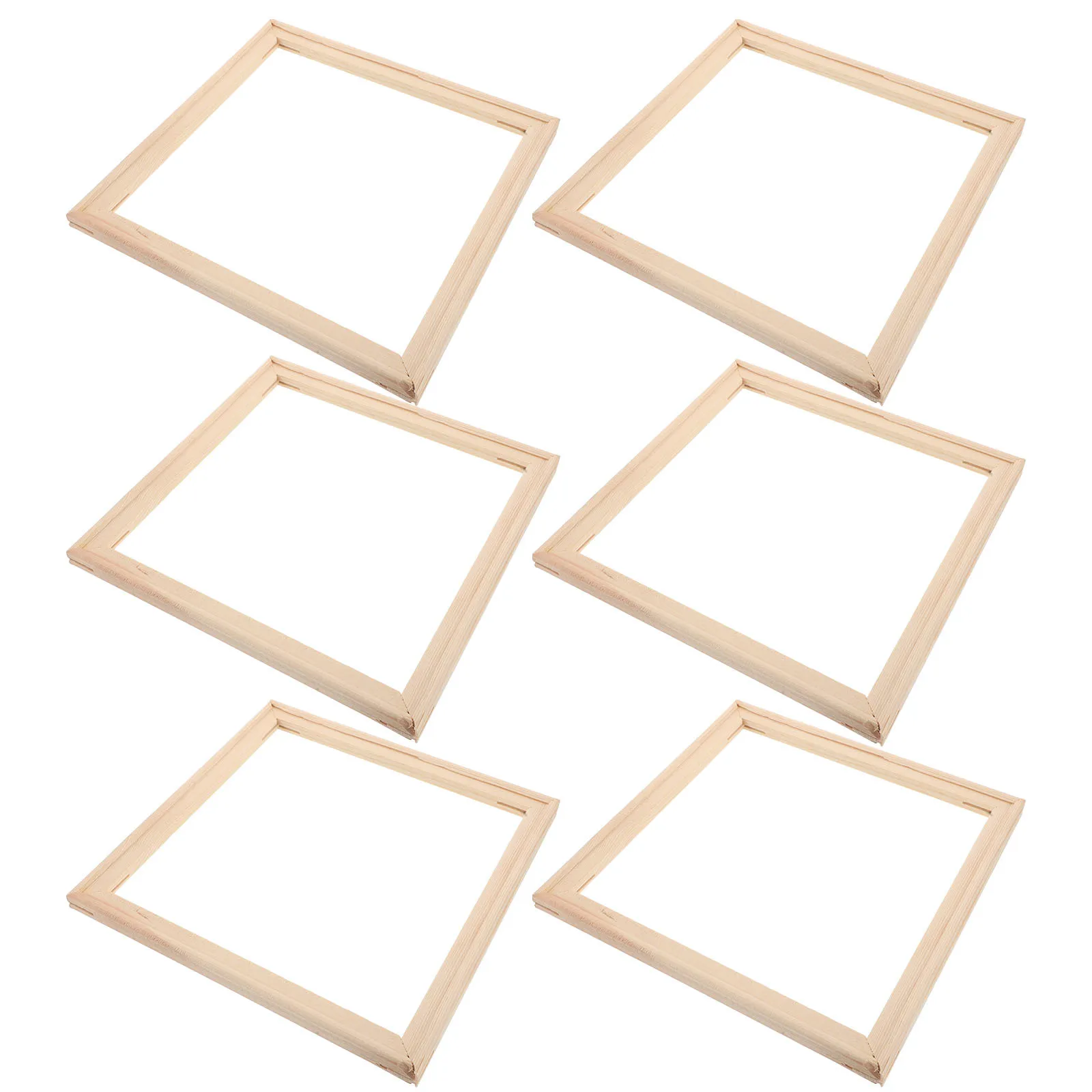 

6pcs Diy Wood Canvas Kit Solid Wood Floating Frames For Wall Art Decor Natural Frame For Oil Painting Canvas