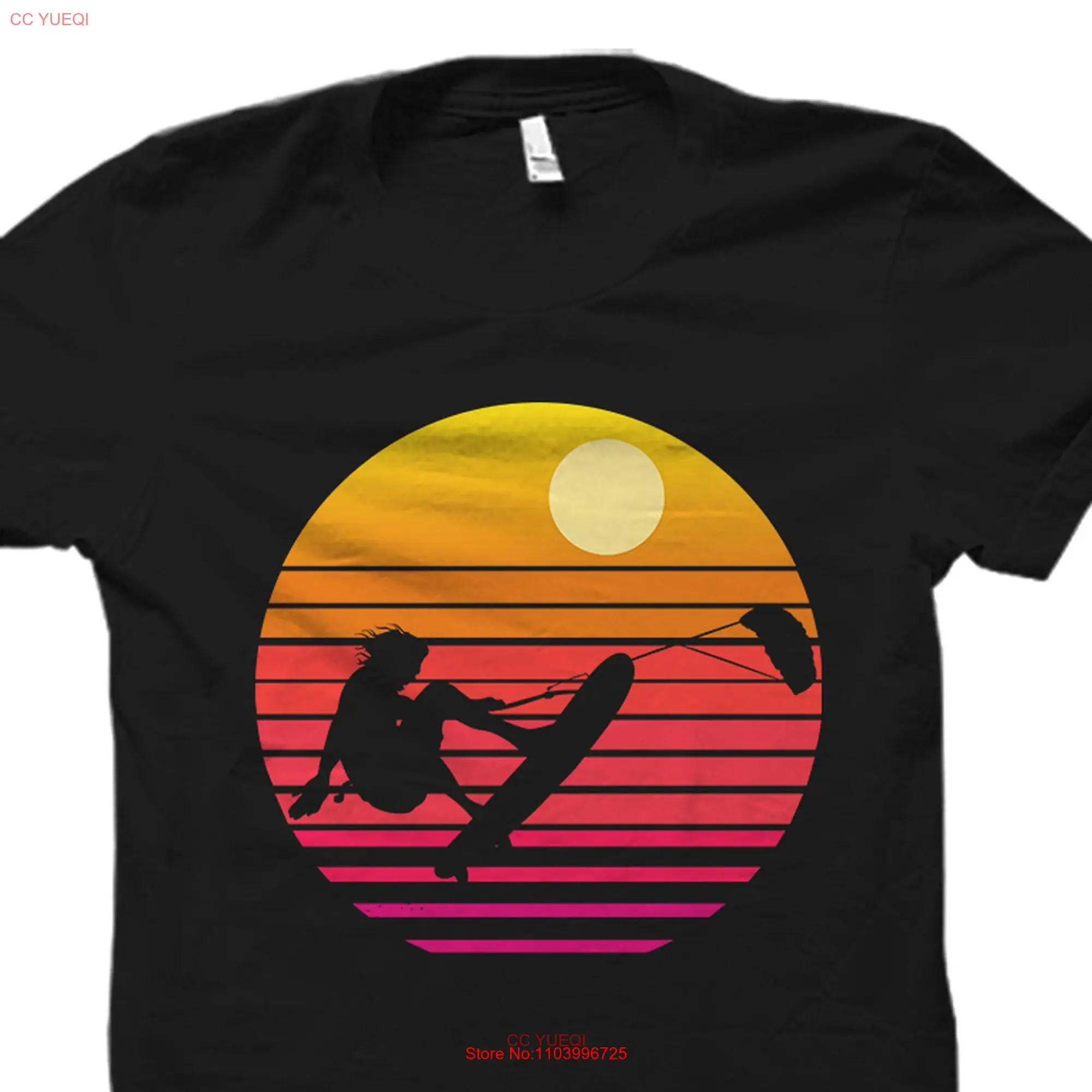 Kiteboarding T Shirt Kiteboarder Kite Kitesurfing Vacation Surfer Retro OS2378 long or short sleeves