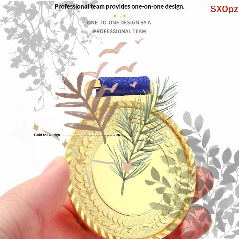 Pickleball Sports Medal Gold Silver Bronze Award Medal Enamel Painted Commemorative Prize For Tournament Competition Game Rewar