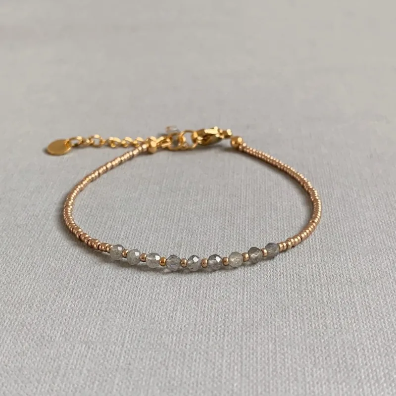Bracelet Labradorite, Christmas gift for her, dainty jewelry, skinny gemstone bracelet