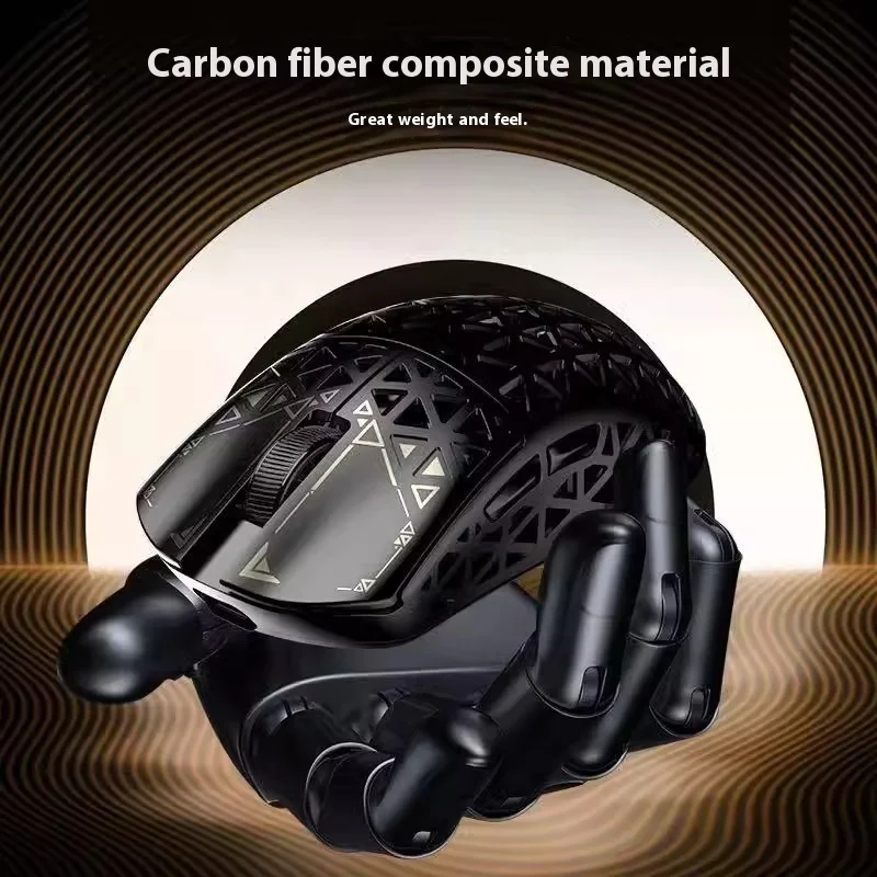 IPI Ipi تعويم ألياف الكربون خفيفة الوزن مجوفة Esports الألعاب ماوس يد صغيرة 3395 وحدة تحكم بلوتوث لاسلكية