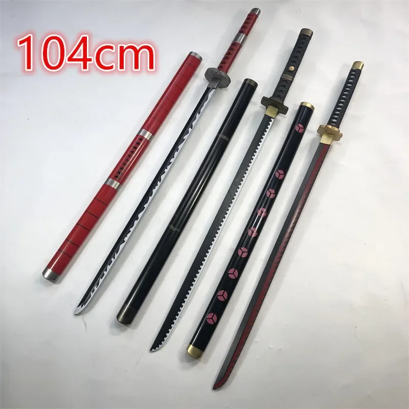 Cosplay Sword 1:1 Roronoa Zoro Katana Role Playing Wa Michi Ichi Samurai Weapon Sword Knife Safety PU Toy Gift 104cm