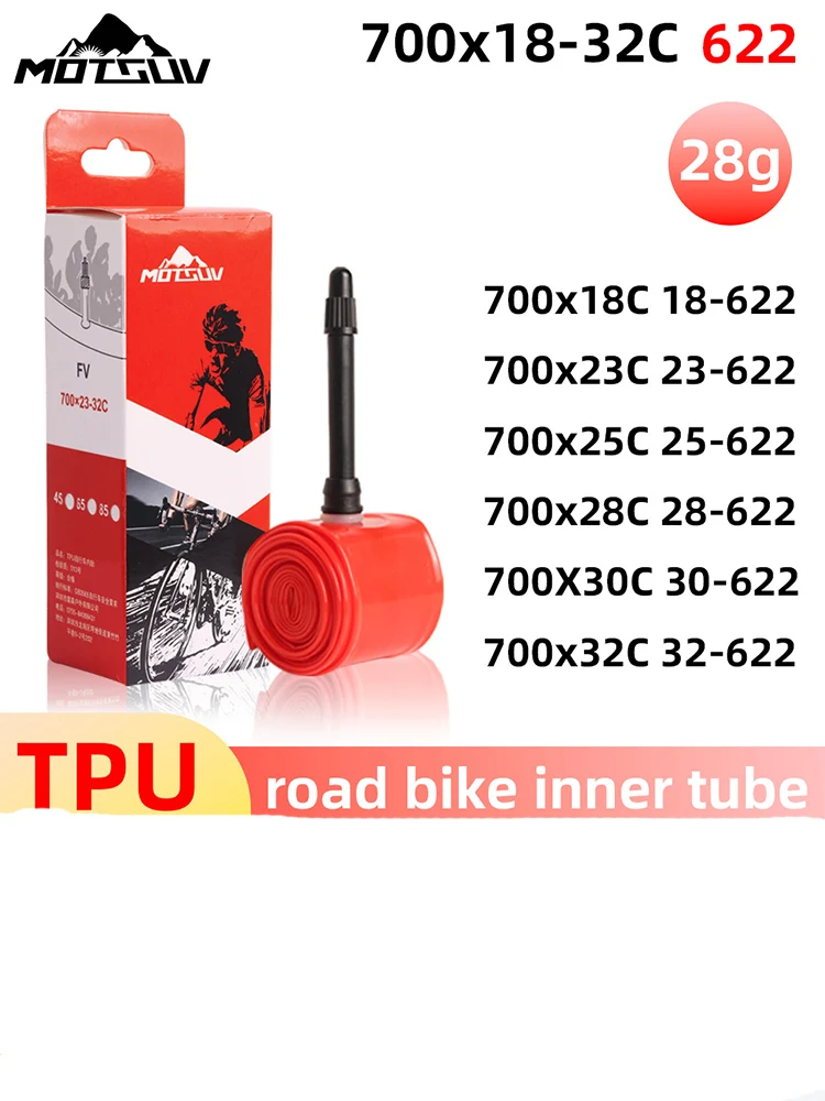 20 Stück ultraleichte TPU-Fahrradschläuche 700X23, 25, 28, 32c, Highway Dead Speed Tube, französischer Schlauchverschluss, 33g