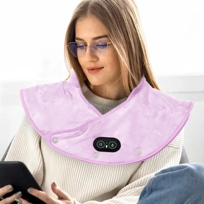Almofada de aquecimento para pescoço e ombros envoltório aquecido com massageador e 3 configurações de calor almofada de aquecimento rápido para mulheres homens automático