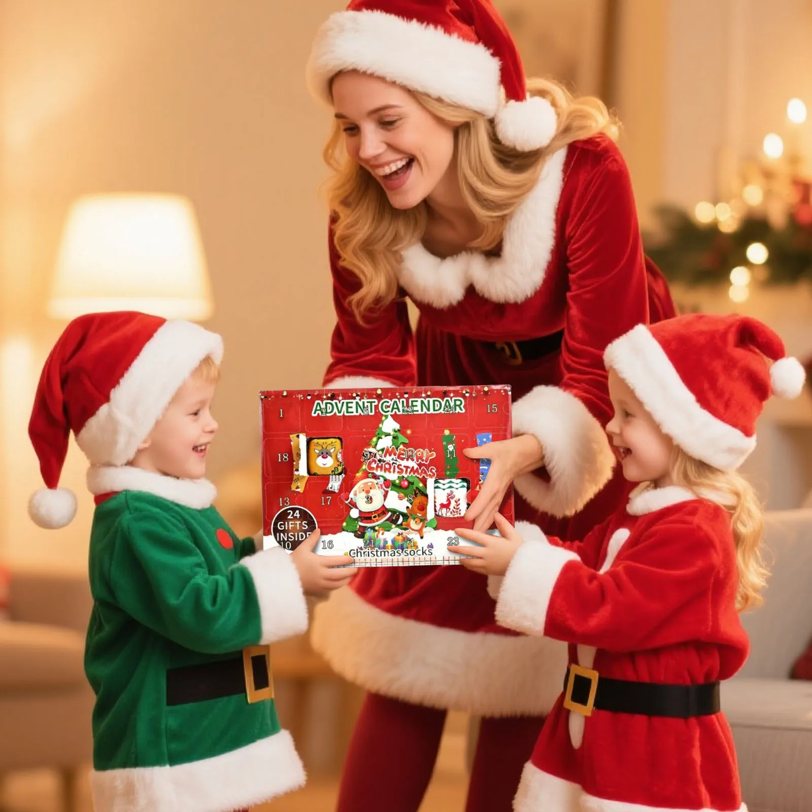 

Santa Socks Suitable For Various Gatherings And Parties Christmas Series Box 24 Day Countdown Calendar Surprise Supplies Hot