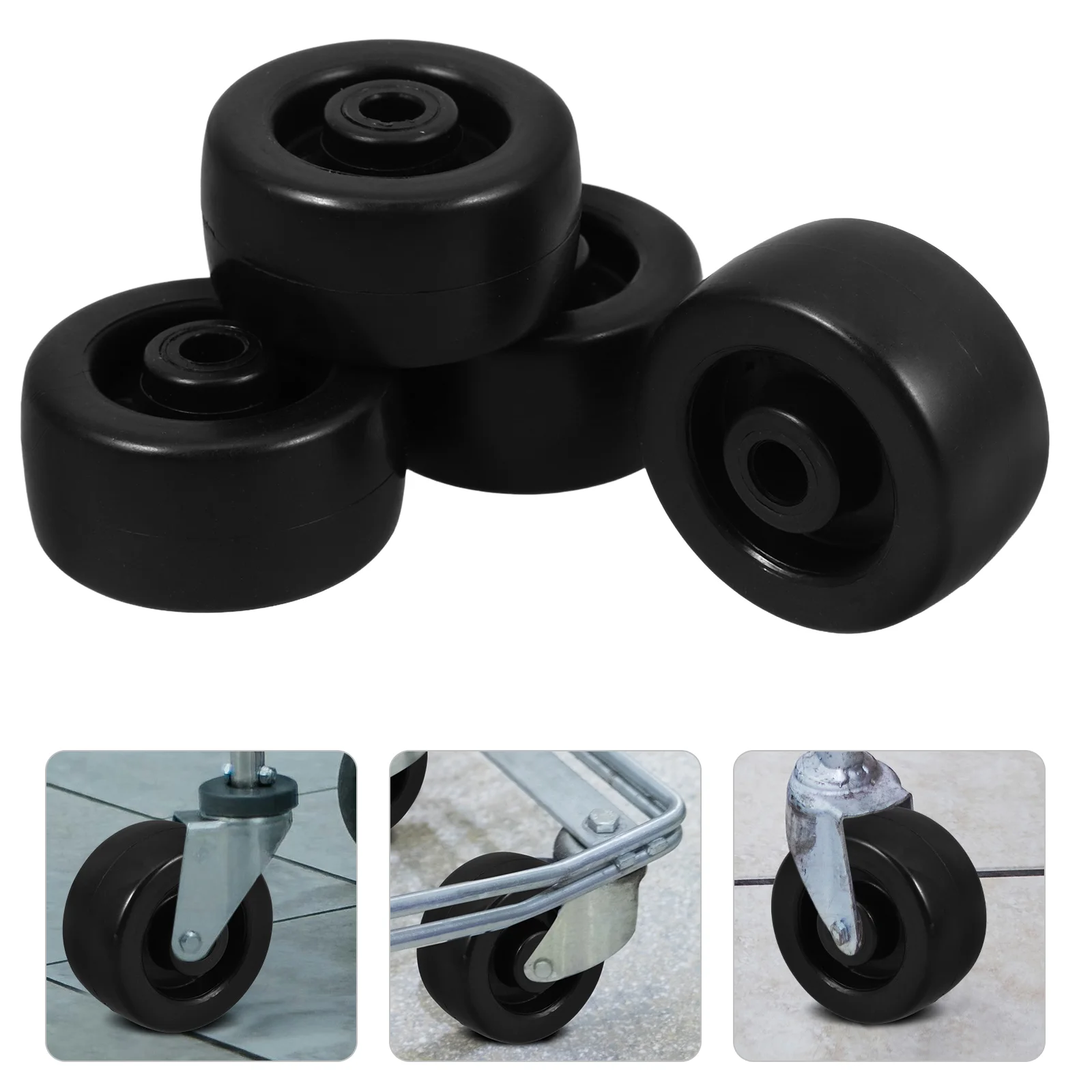 4 Pcs Shopping Cart Casters Wheels Stroller Supermarket Plastic for Carts Luggage Replacement