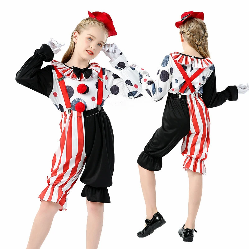 

Carnival Clown Circus Cosplay Costumes Halloween Children Kids Boys Girls Baby Birthday Carnival Party Dress