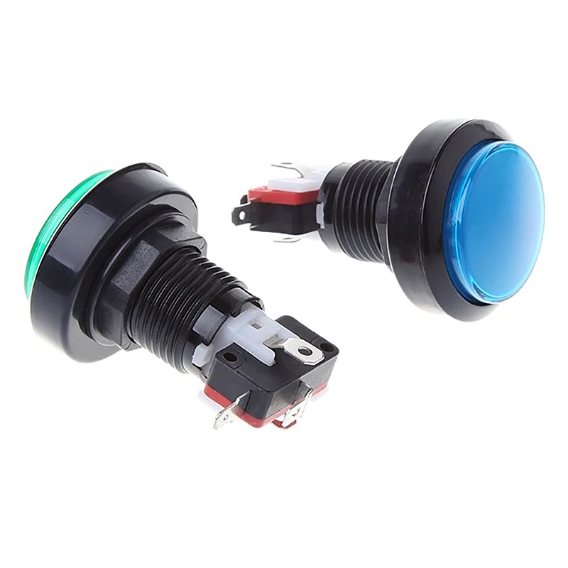 1pcs 45mm Push Button Arcade Button Led Micro Switch 12V Power Button Switch Set Green/Yellow/Red/White/Blue