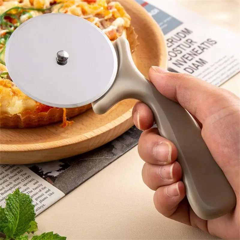 2PCS Pizza Cut Easy Wash Effortless Cutting Stainless Steel Sharp Kitchen Bar Supplies Pizza Wheel Knife Durable Kitchen Knives