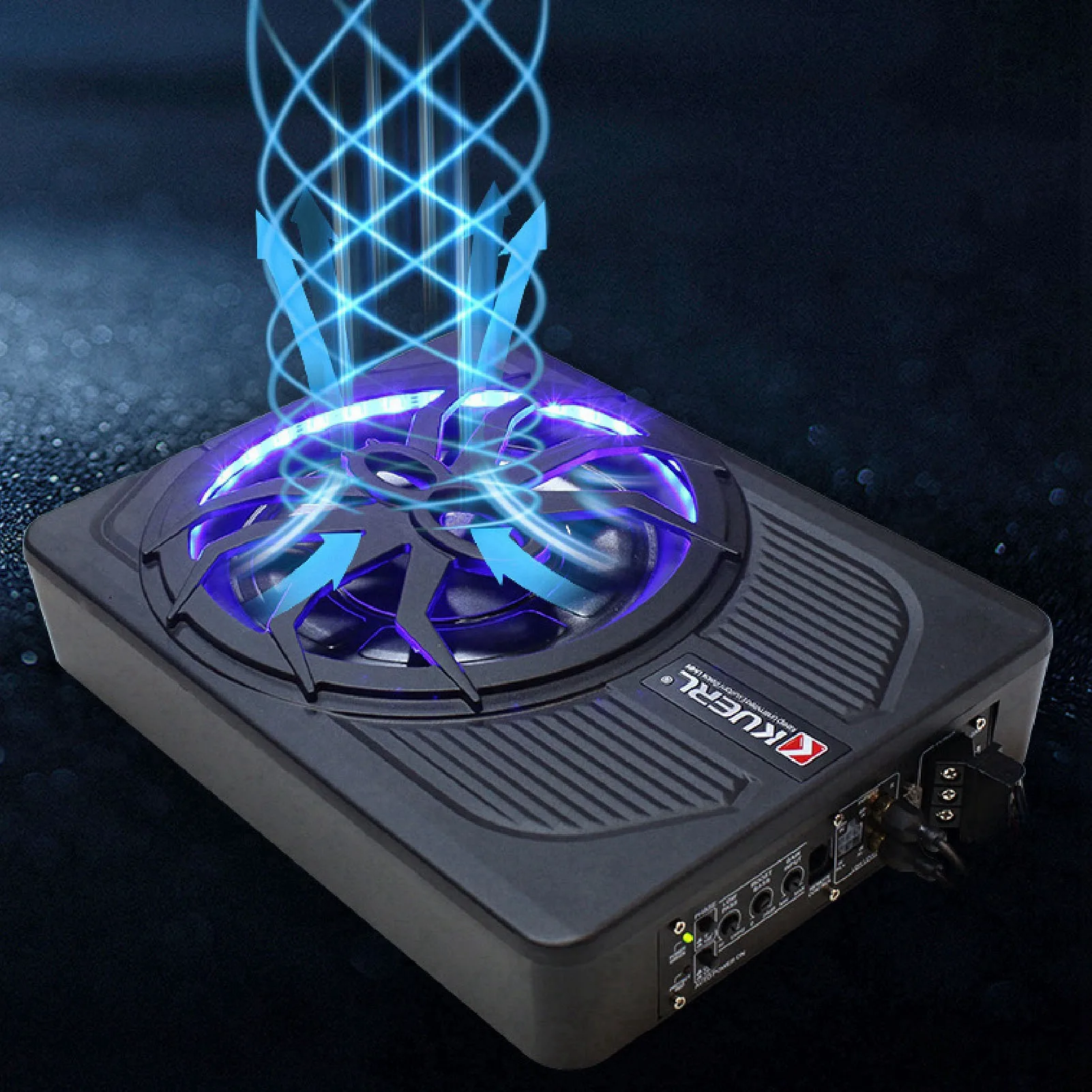 Under Seat Subwoofer Slim Powered Subwoofer Built in Amp Cool Look Excellent Heat Dissipation Aluminum Alloy 10in for Trucks