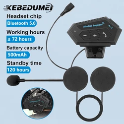 BT12 Motorcycle Helmet Headset Stereo Bluetooth Earphone Wireless Handsfree Mic Headphones Music Player For Motorbike Rider