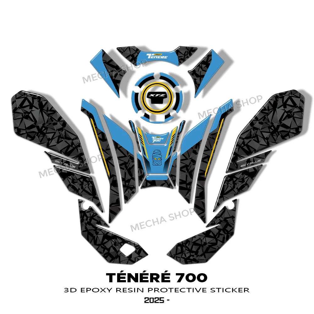 

3D Stickers For Tenere 700 Tenere700 Rally Ténéré 700 Icon Blue 2025 Motorcycle Accessories Tank Pad Protection Decals Kit