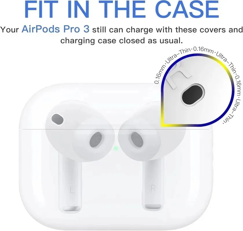 1/2/3Pairs Silicone Ear Tip Protective Earbuds Cover for Airpods Pro 3 Gen Noise Reduction Hole Ear-pads for Airpods Pro3 view 2