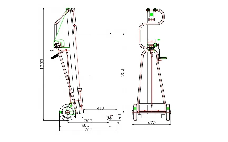 Giant Move Capacity 120kg Mini Fork Lift Hand Winch Stacker, Liftsmart Straddle Leg Manual Stacker