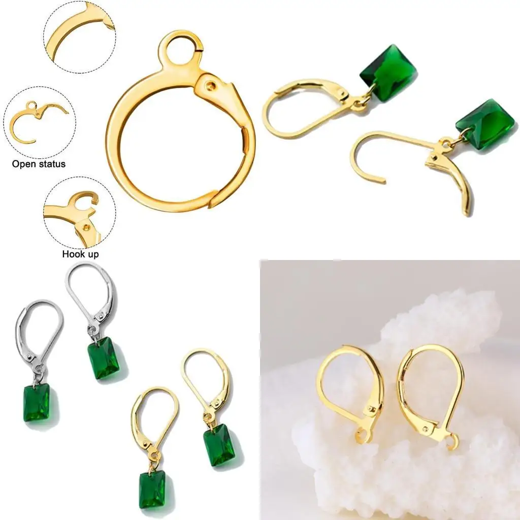 

J78F Серьги-крючки во французском стиле, 100 шт., золотого и серебряного цвета с открытой петлей, подарок для женщин