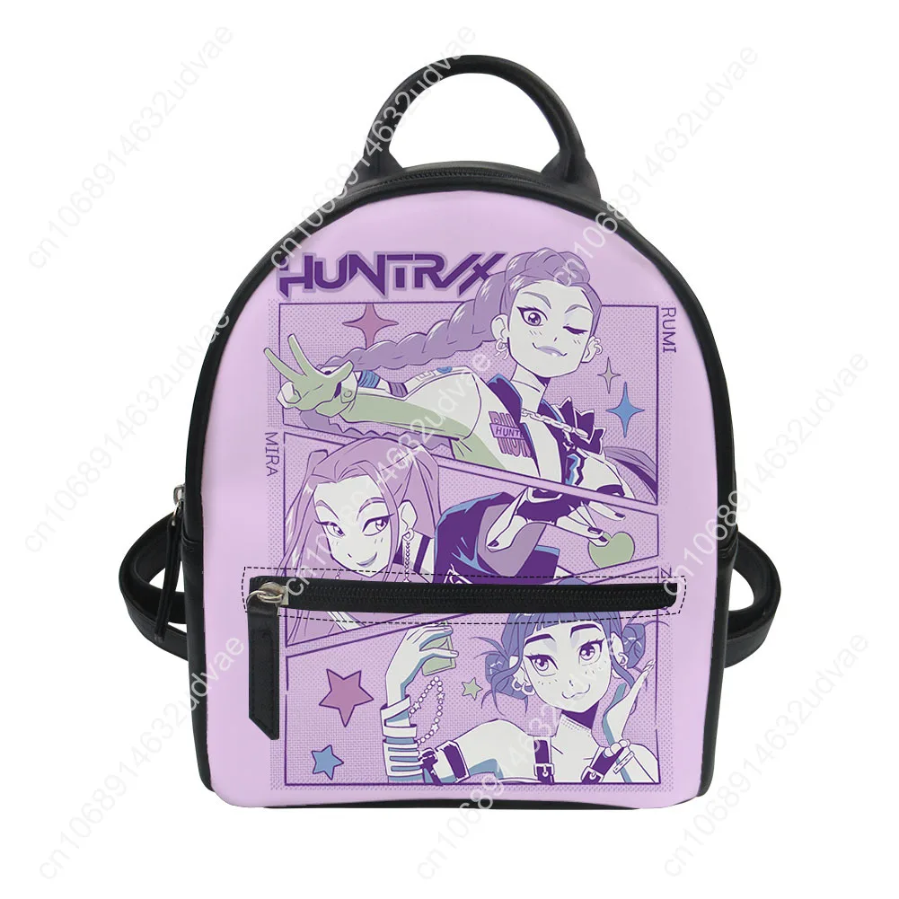 K-Pop Demon Hunters Backpack Purse Women Schoolbag Personalized Double Shoulder Bag High Quality Mini Daypack Leather Travel Bag