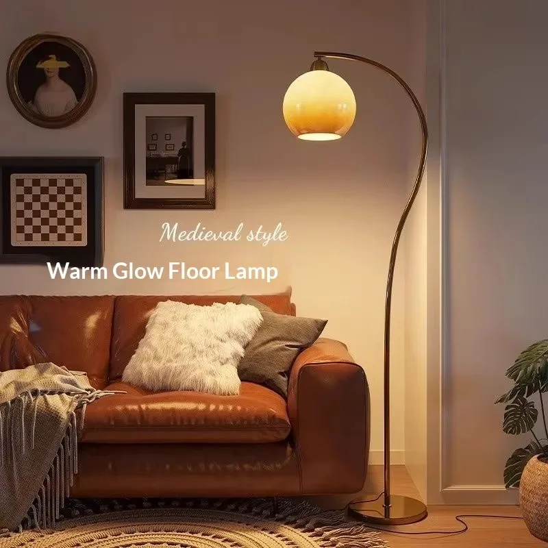 vintage-style-glass-mushroom-led-floor-lamp-with-metal-base-high-end-luxury-aesthetic-for-living-room-bedside-bedroom-use