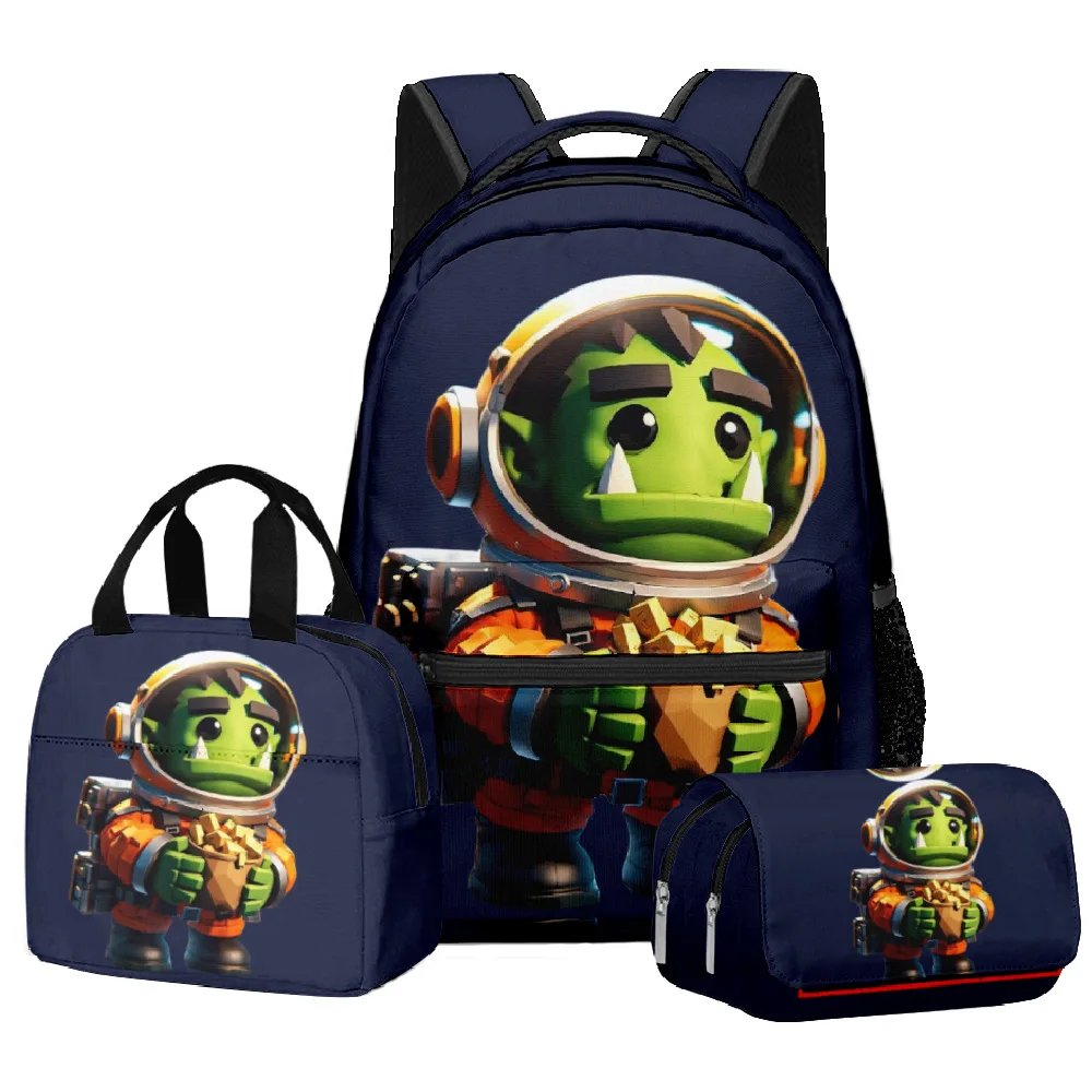 

Fashion Youthful Novelty Lethal Company 3D Print 3pcs/Set Student Travel bags Laptop Daypack Backpack Lunch Bag Pencil Case