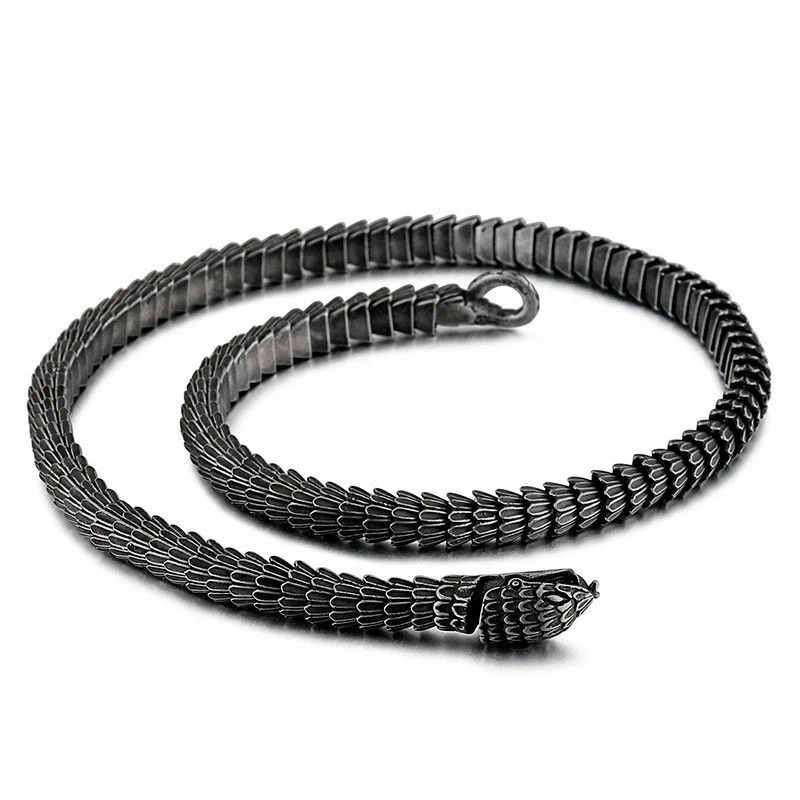 60CM Snake Outdoor EDC Tactical Self Defense Whip Stainless Steel Bracelet Steel Whip Necklace