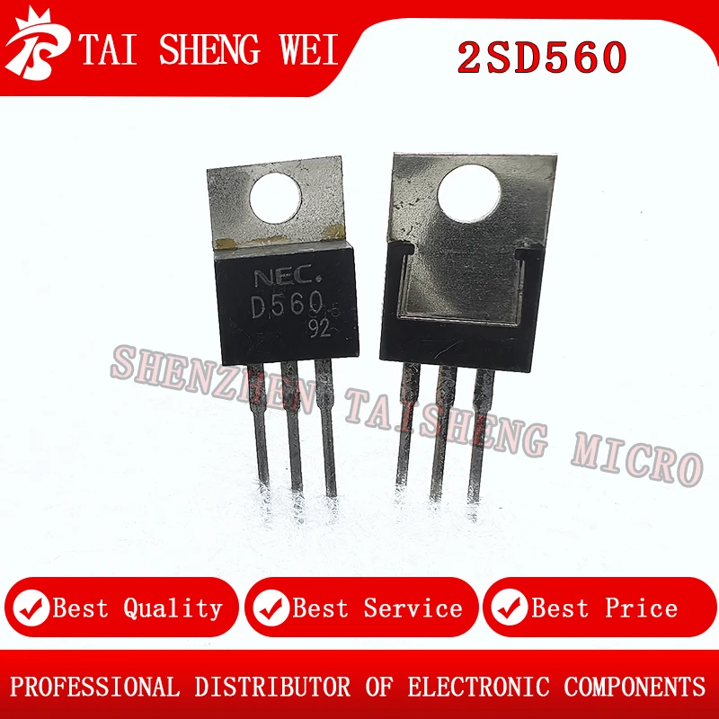 10PCS Brand New 2SD560-Y D560-Y TO-220 2SD560 NEC 5A/150V Darlington Transistor New