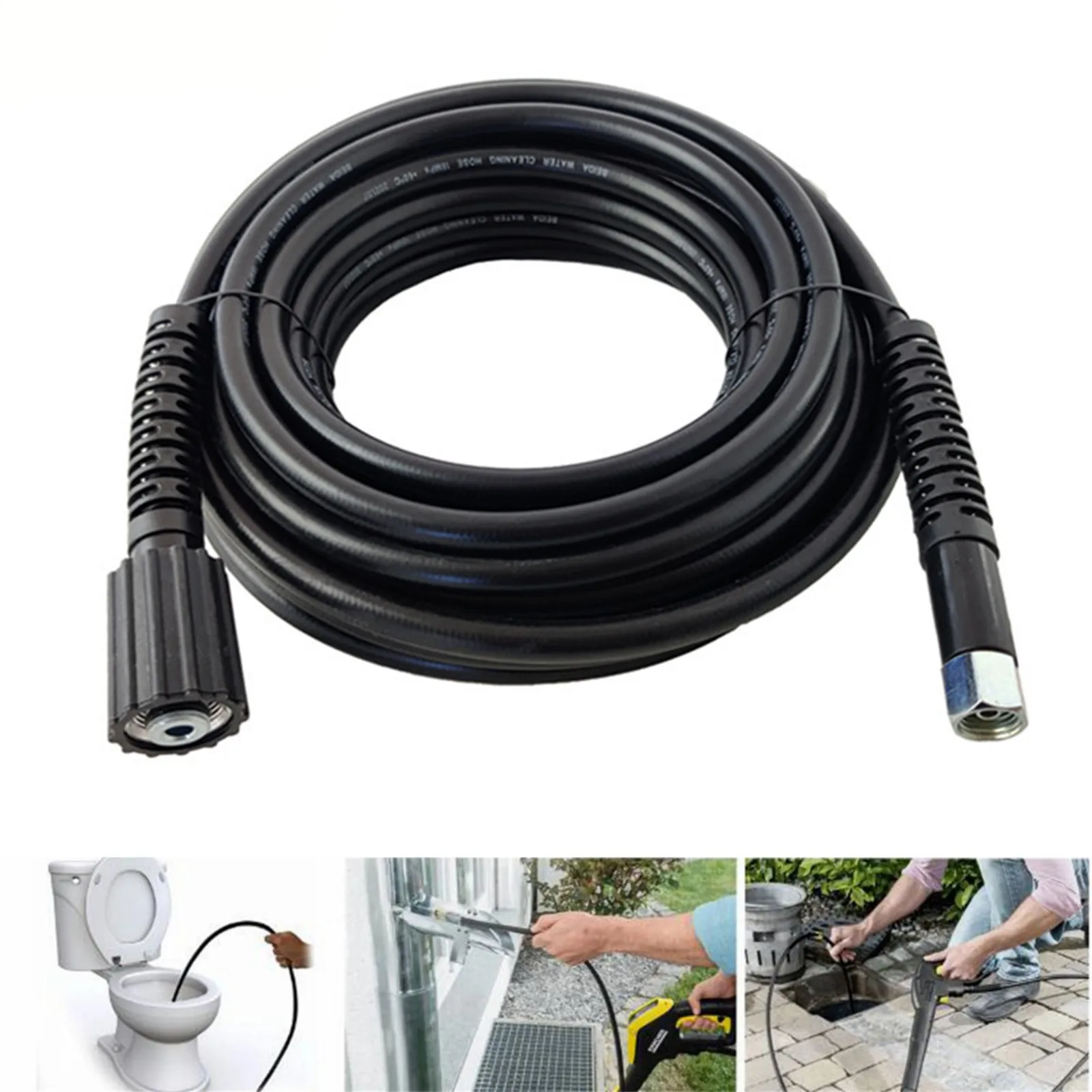 

5M High Pressure Replacement Hose Cleaning Quick Coupling Hose Water Cleaning Hose Cord Pressure Washer Extension Hose Tools