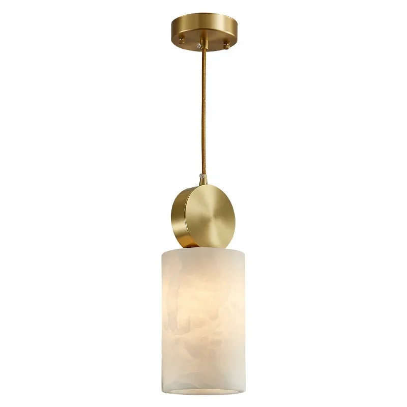 Simple Bedside Copper Pendant Lights Indoor Lighting Kitchen Dining Room Hanging Lamp Home Decor Marble Chandelier Pendant Lamps