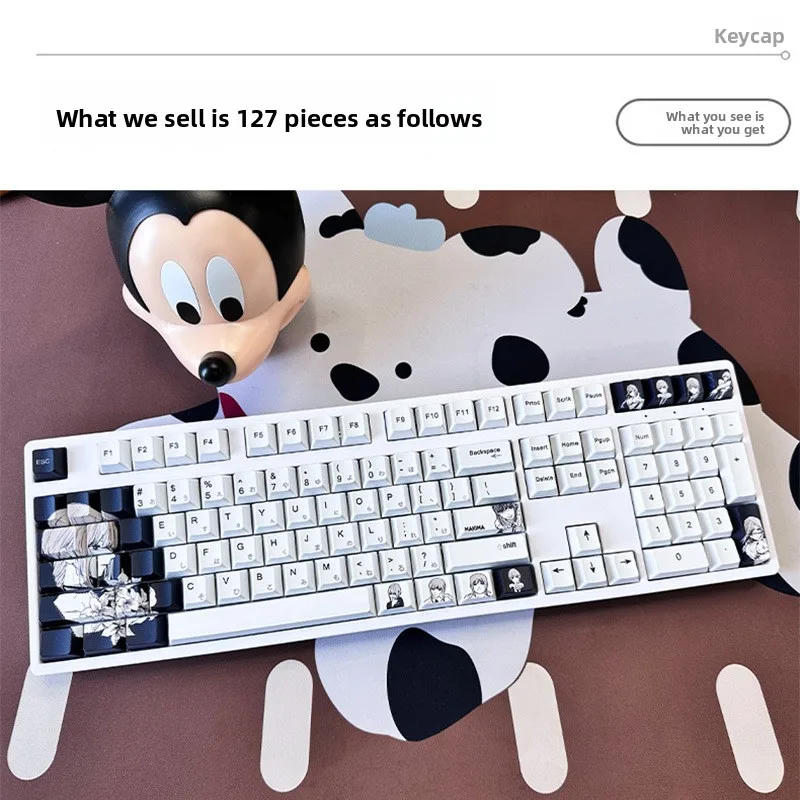 Makima Chainsaw Man Theme PBT Sublimation Keycap Compatible with Wooting60 and Other Small Series Keypads Keycaps