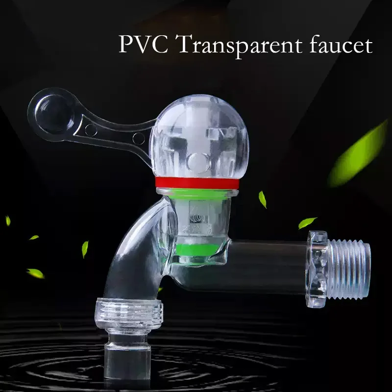 

1~10PCS Plastic Transparent Faucet Water Tap Garden Irrigation Connector kitchen Bathroom Faucet 20/25mm 1/2" 3/4" Male Thread