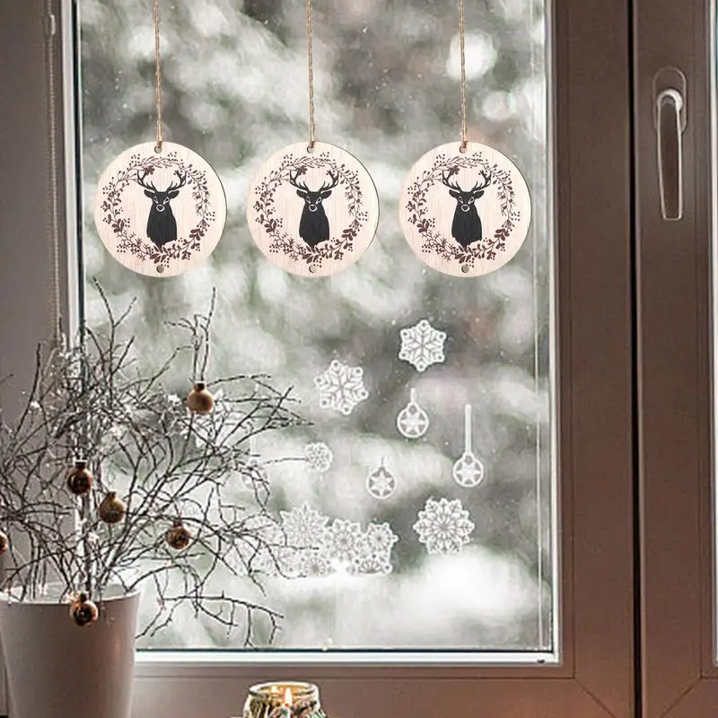 

Elk Christmas Ornaments Funny Pendant Christmas Ornaments Car Ornament Wooden Home Decor Farmhouse Decoration Holiday Pendant