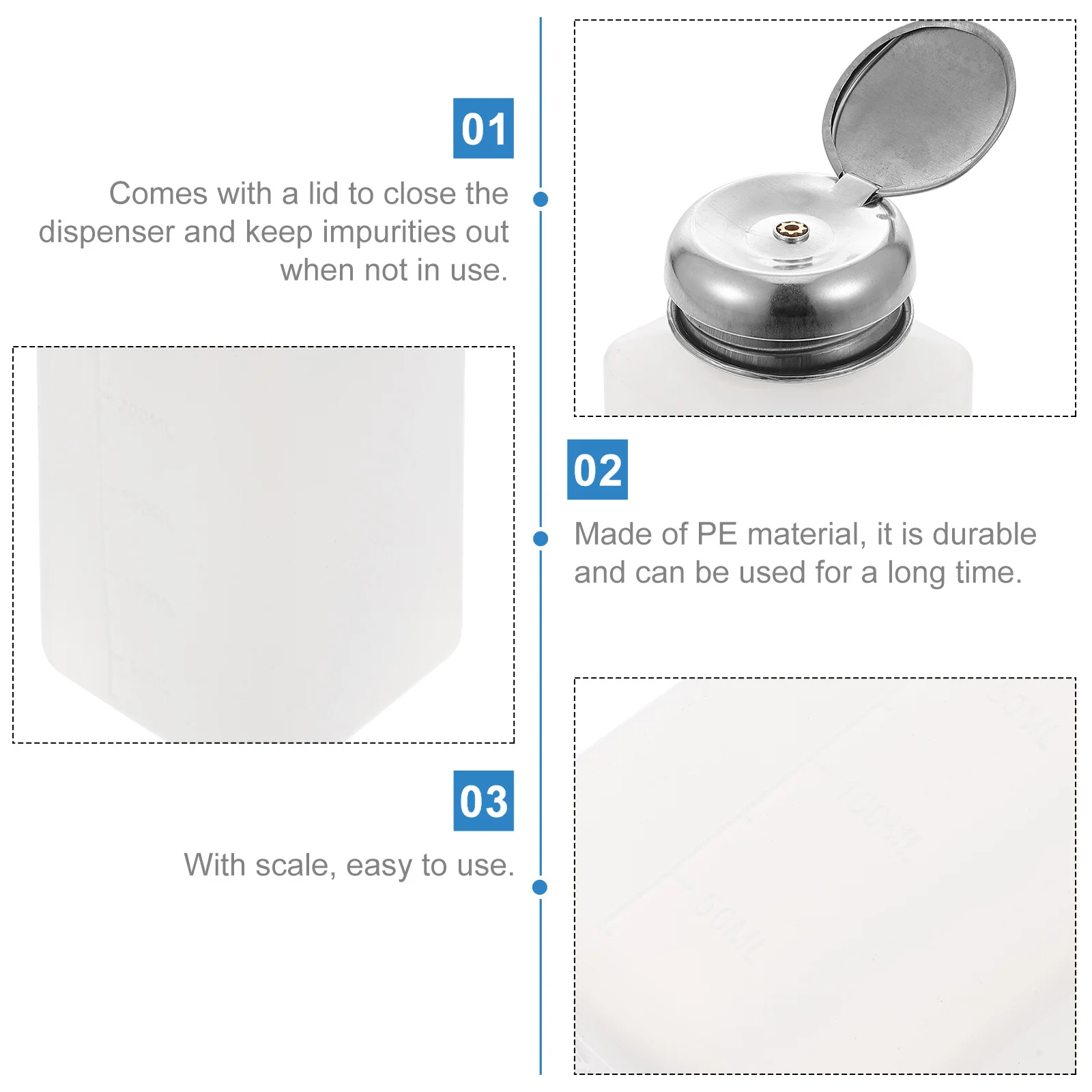 2Pcs 250Ml Anti Static Pump Dispenser Bottle Alcohol Storage Container Stainless Steel Top Leak Proof Cover Liquid Dispenser