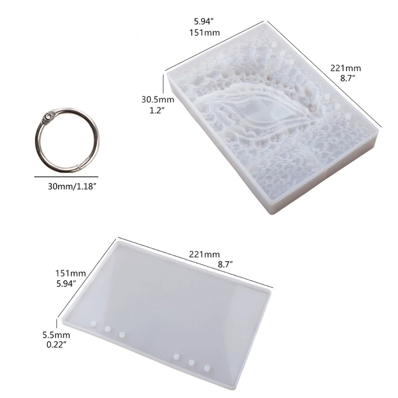 Dragon Eye Notebook Cover Epoxy Resin Casting Mold DIY Silicone Book for Shell Mirror Leather for Case Mould Rings Dropshipping