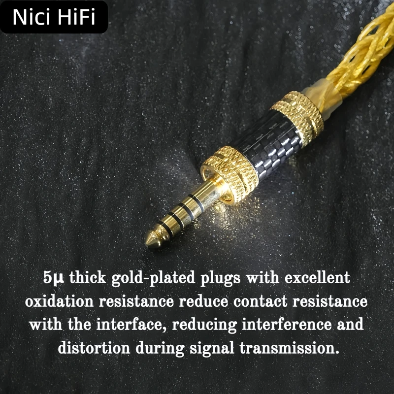 Nici HiFi-16 8 コアイヤホンケーブル MMCX/0.78 2Pin/ステレオ 3.5mm