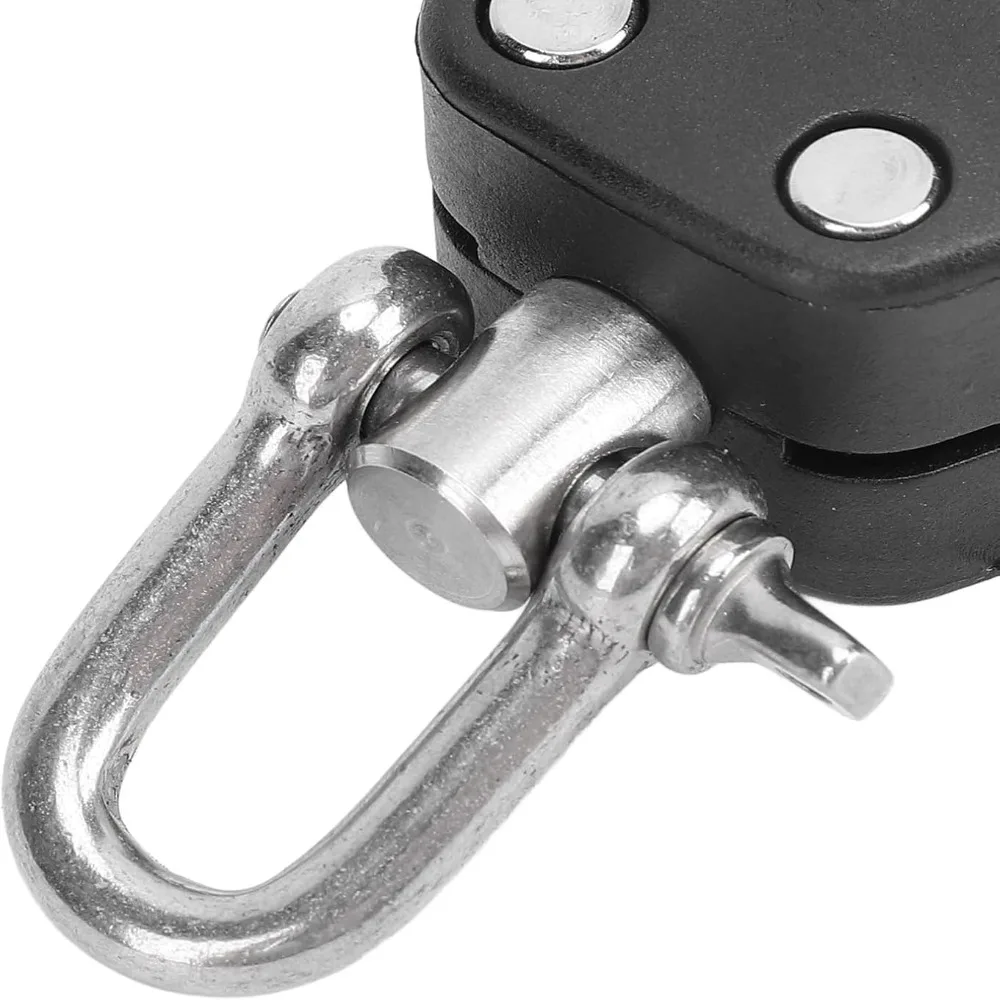 Sturdy Stainless Steel Marine Pulley Black Durable Boat Pulley Set Nylon Sheave Pulley Kayak Rope System Upgrade