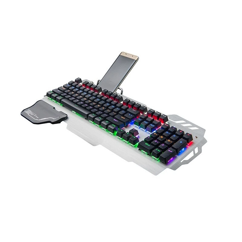 

Keyboard, oversized, cool, metal, keyboard, wired, mixed light and removable, blue shaft inserted.