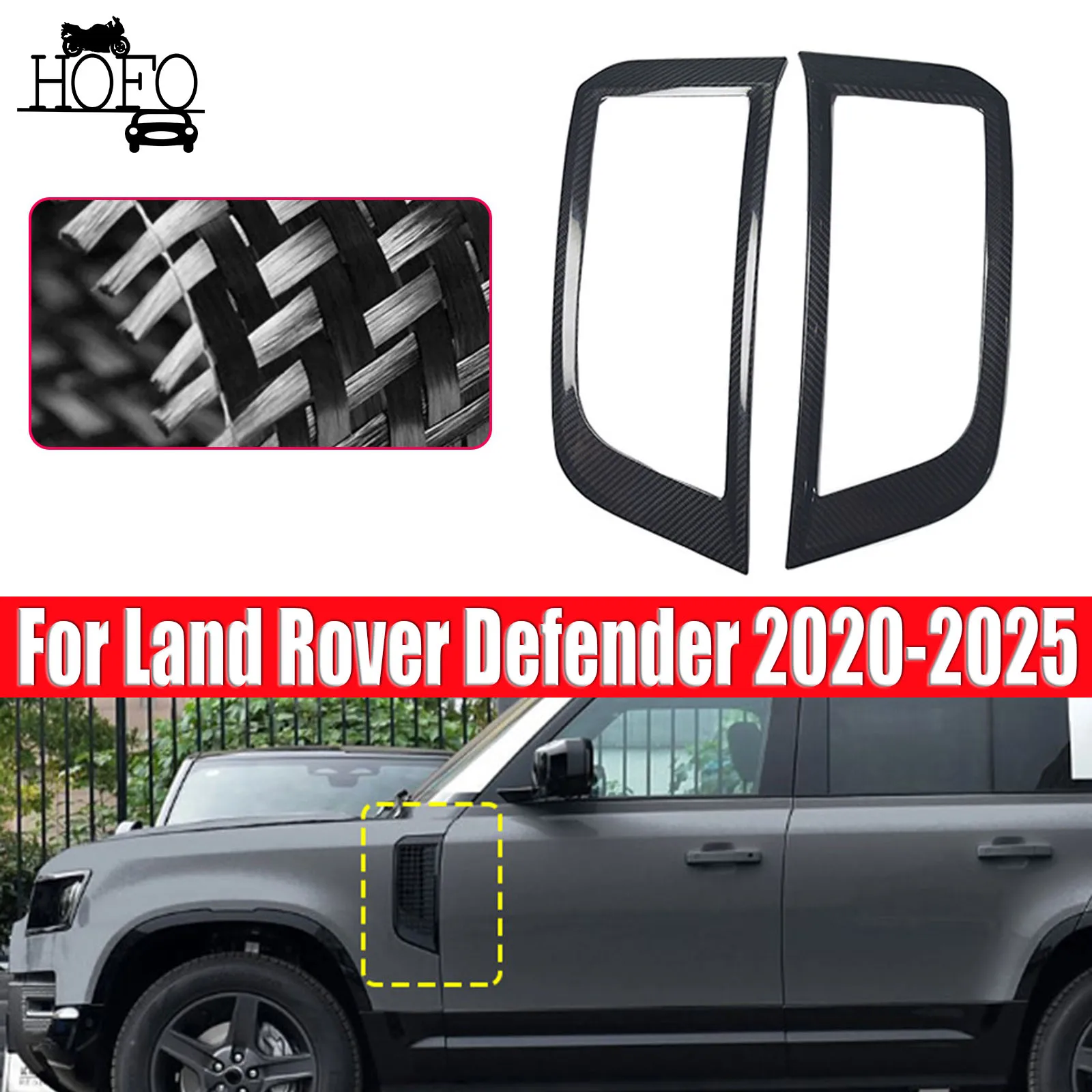 

2pcs Side Fender Air Vent Trim For Land Rover Defender 2020-2025