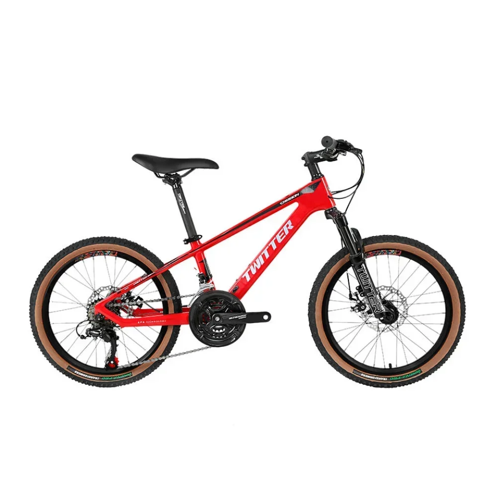 TWITTER 2024 New 20inch KID20-EF500-21Speed Children's Carbon Fiber Mountain Bike Height 120cm-155cm Hydraulic Disc Brakes bike