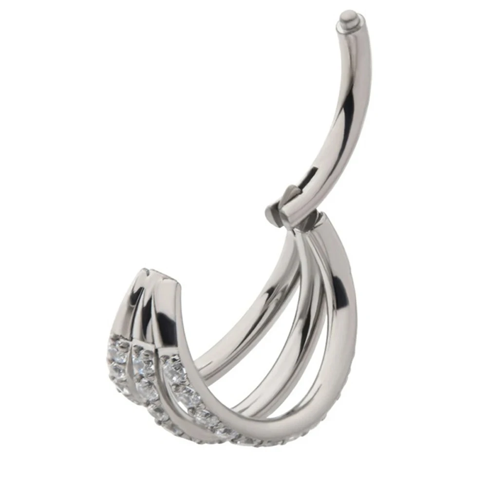 F136 Titanium ZC Nose Ring Women Hinged Segment Septum Clicker Daith Earrings Hoop Ear Cartilage Tragus Helix Piercing Jewelry