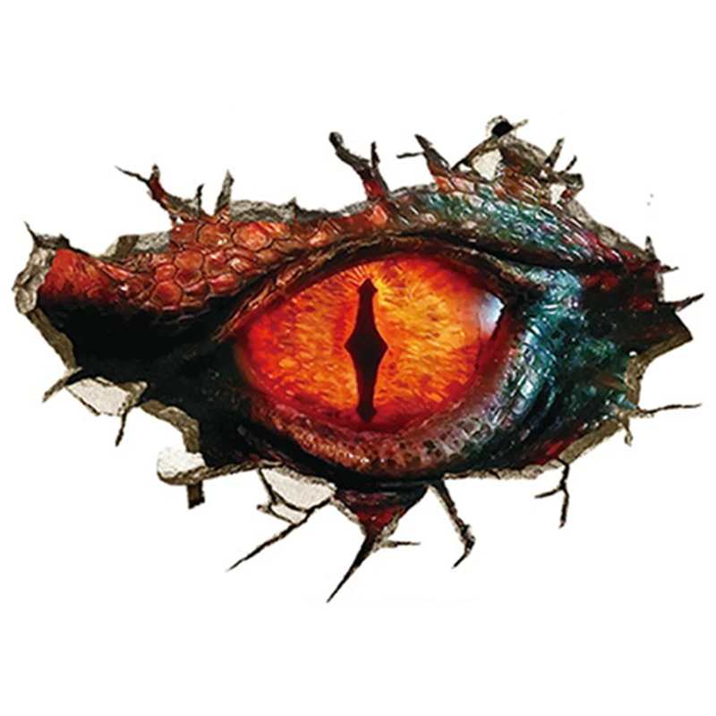 家の装飾、大きな目、壊れた壁の芸術、美的部屋、動物のポスターのための3Dグレートドラゴンビニールステッカー