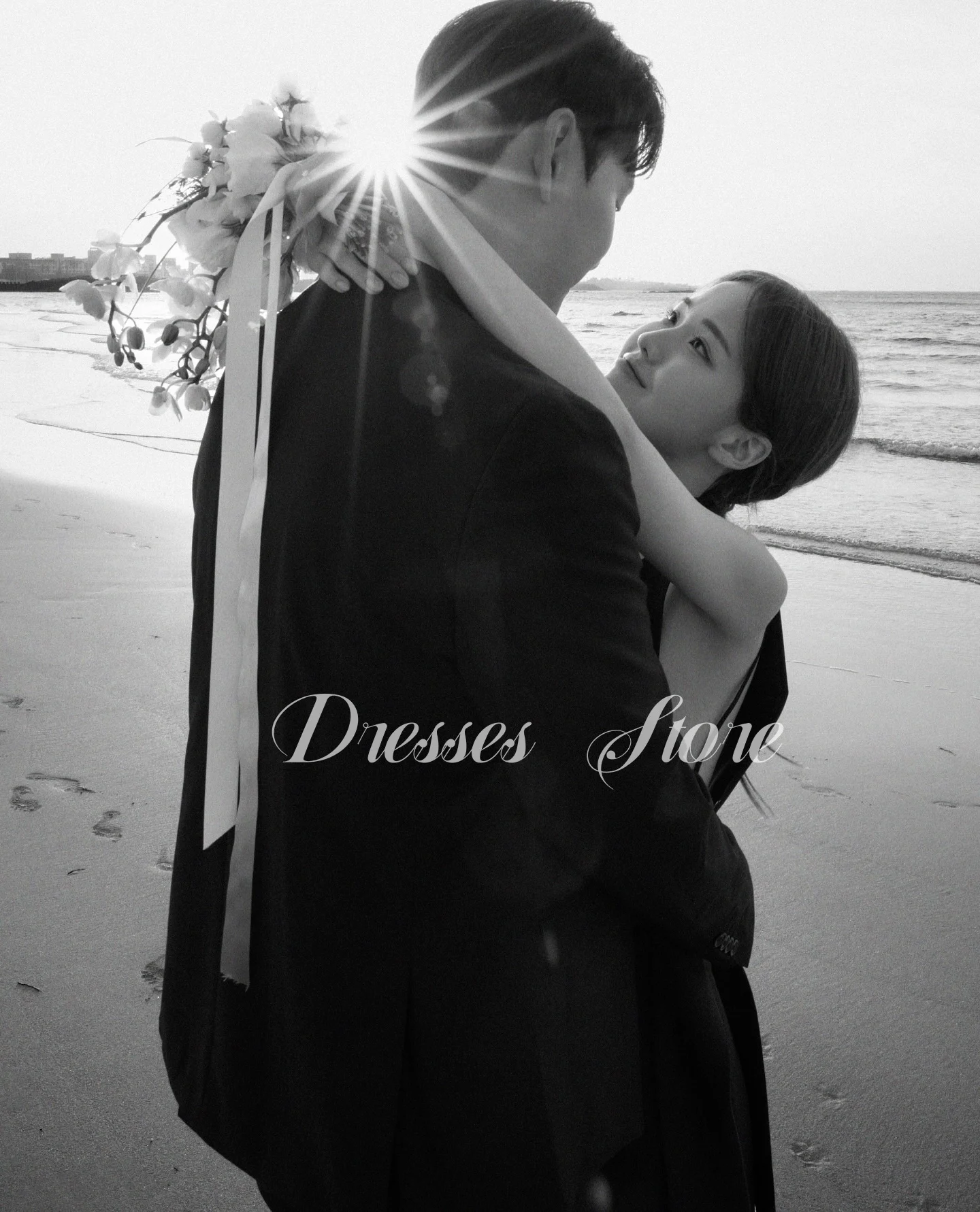 MD Elegant Mermaid One-Shoulder Evening Dress Scarf Korea Photoshoot Floor Length Evening Gown Corset Customised 웨딩드레스 2025