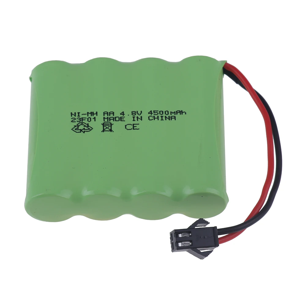 Batterie aste pour jouets Rc, mise à niveau vers 4500mAh, 4.8V, jouets pour voitures, réservoirs, robots, bateaux, pistolets, Ni-laissée, 4 * AA, 4.8V, 4500mAh, Nimh, SM